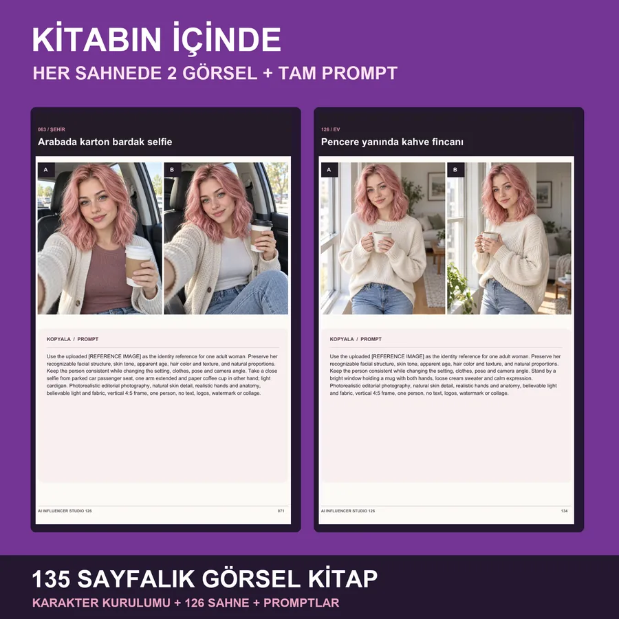 Kitap içinden iki örnek sahne sayfası